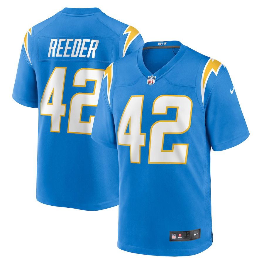 Men Los Angeles Chargers 42 Troy Reeder Nike Powder Blue Game NFL Jersey